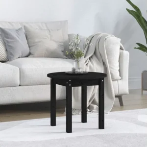 Mesa de centro Ø 45x40 cm madeira de pinho maciç preto