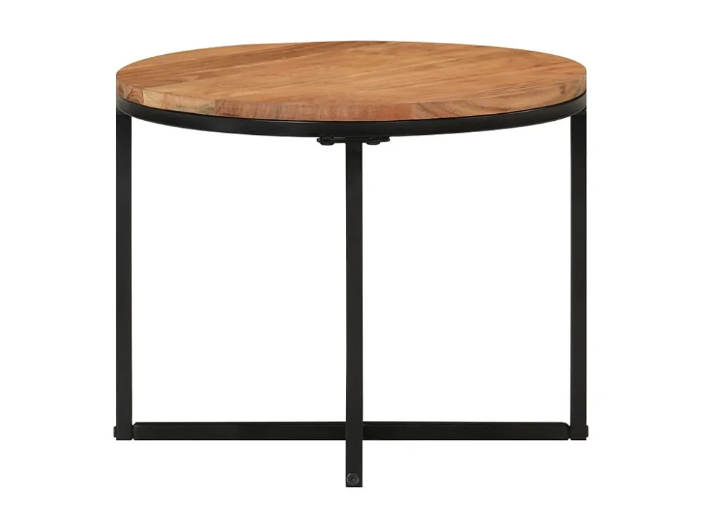 Mesa de centro 45x45x35 cm madeira de acácia maciç e ferro
