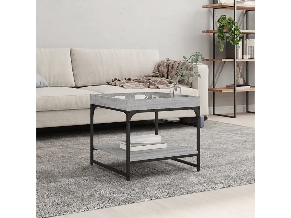 Mesa de centro 49,5x49,5x45cm derivados de madeira cinza sonoma