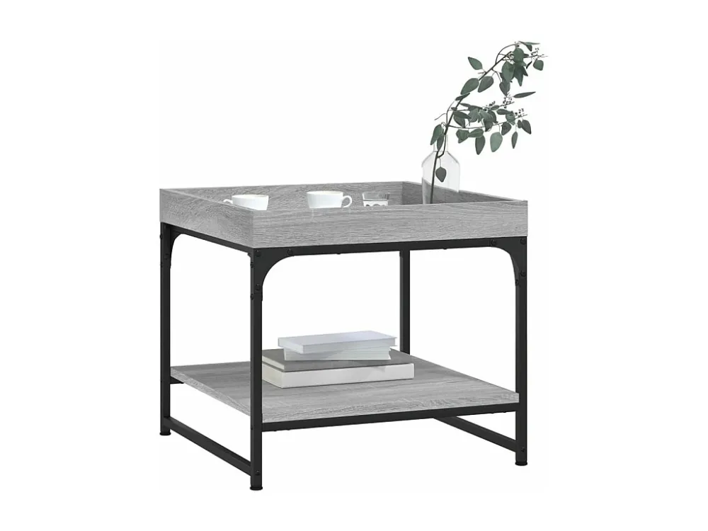 Mesa de centro 49,5x49,5x45cm derivados de madeira cinza sonoma