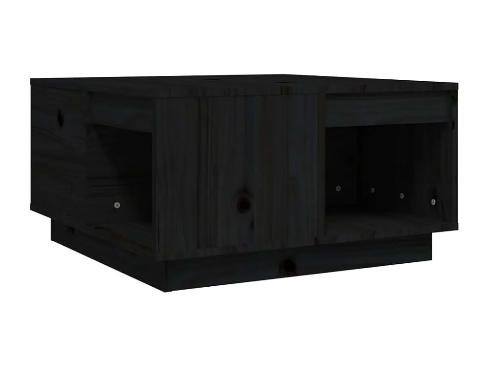 Mesa de centro 60x61x32,5 cm madeira de pinho maciç preto