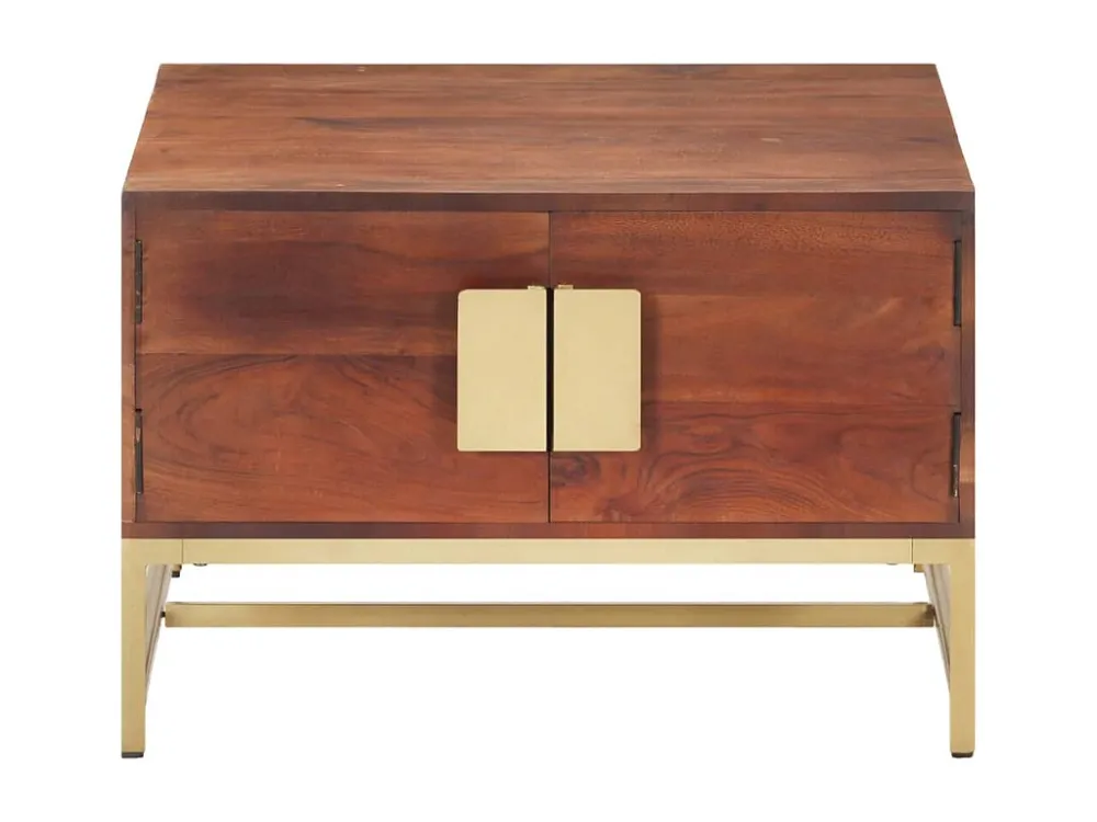 Mesa de centro 67x67x45cm madeira de acácia maciç castanho mel