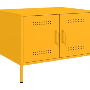 Mesa centro 68x50x50,5 cm ço laminado fresco amarelo mostarda