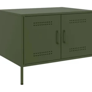 Mesa de centro 68x50x50,5 cm ço laminado gélido verde-azeitona