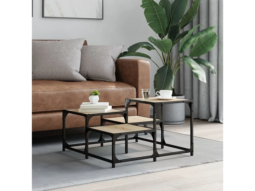 Mesa de centro 68x68x40 cm derivados de madeira carvalho sonoma