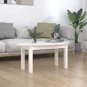 Mesa de centro 80x40x35 cm madeira de pinho maciç branco