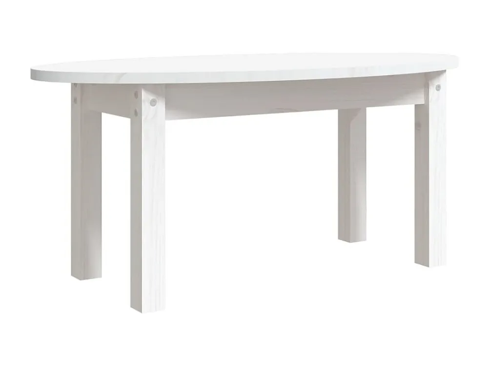 Mesa de centro 80x40x35 cm madeira de pinho maciç branco