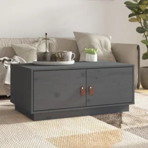 Mesa de centro 80x50x35 cm pinho maciço cinza