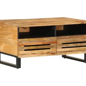 Mesa de centro 80x55x40 cm madeira de mangueira áspera maciç