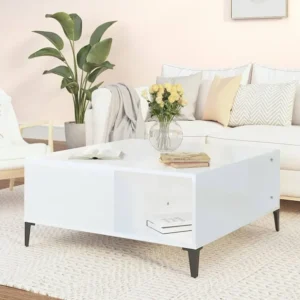 Mesa de centro 80x80x36,5 cm derivados madeira branco luminoso
