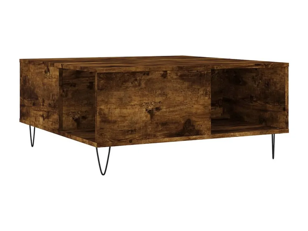 Mesa de centro 80x80x36,5 cm derivados madeira carvalho fumado