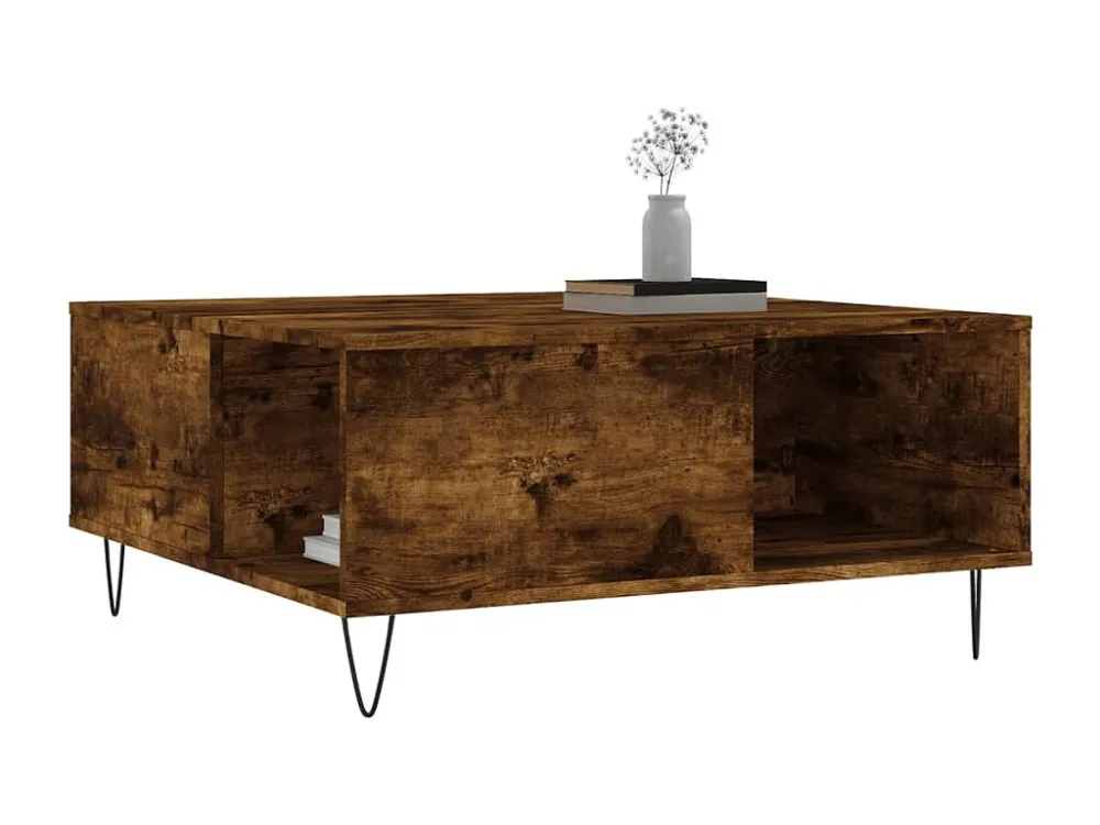 Mesa de centro 80x80x36,5 cm derivados madeira carvalho fumado