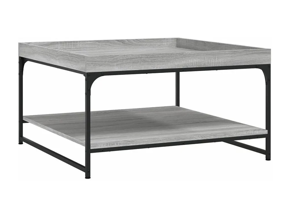 Mesa de centro 80x80x45 cm derivados madeira/ferro cinza sonoma