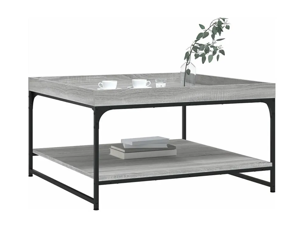 Mesa de centro 80x80x45 cm derivados madeira/ferro cinza sonoma