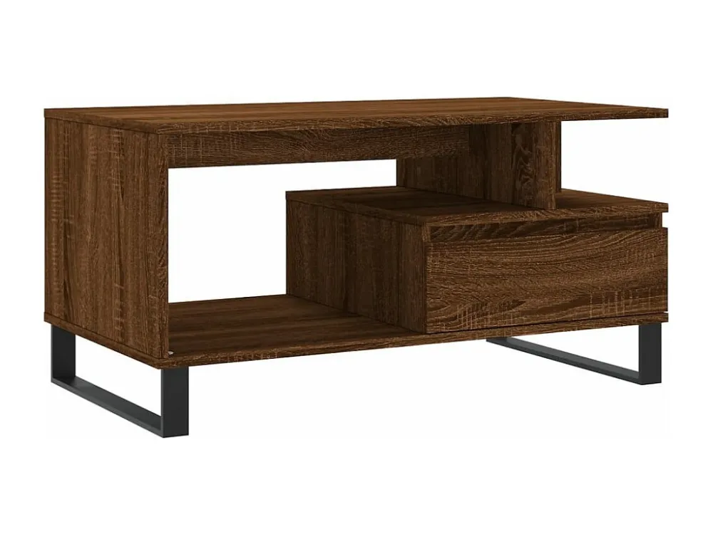 Mesa centro 90x49x45 cm derivados de madeira carvalho castanho