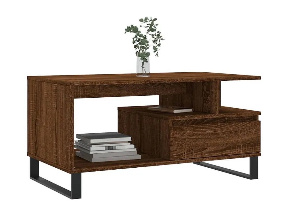 Mesa centro 90x49x45 cm derivados de madeira carvalho castanho