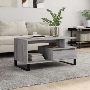 Mesa de centro 90x49x45 cm derivados de madeira cinzento sonoma