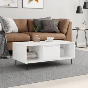Mesa de centro 90x50x36,5 cm derivados madeira branco radiante