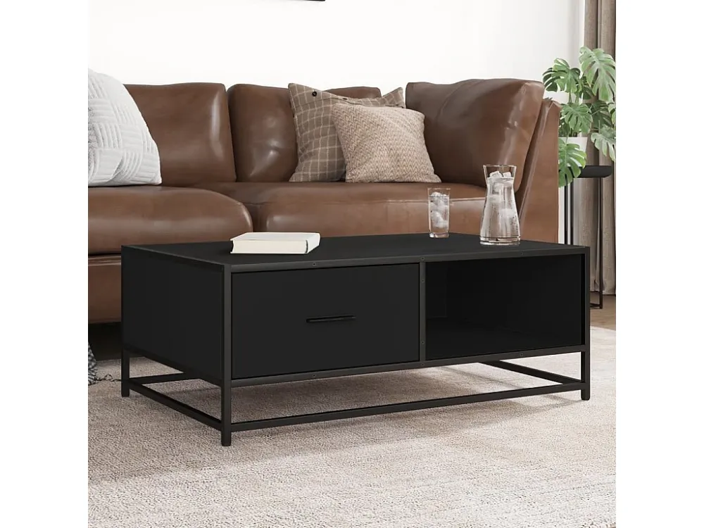 Mesa de centro 90x57x35 cm derivados de madeira/metal preto