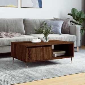Mesa de centro 90x60x35 cm derivados madeira carvalho castanho