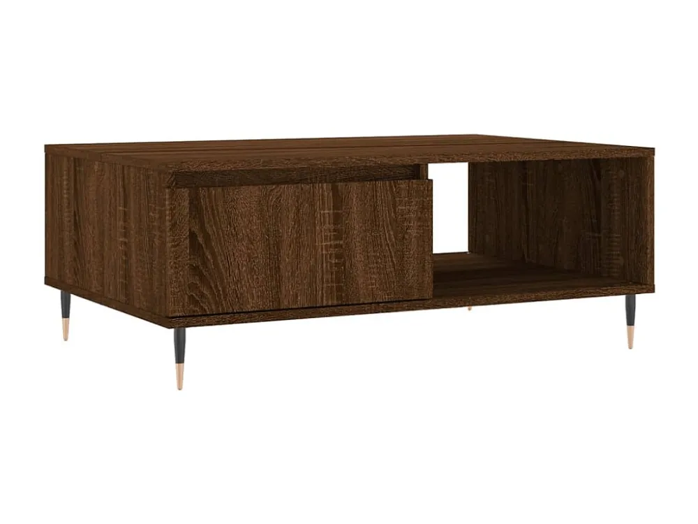 Mesa de centro 90x60x35 cm derivados madeira carvalho castanho