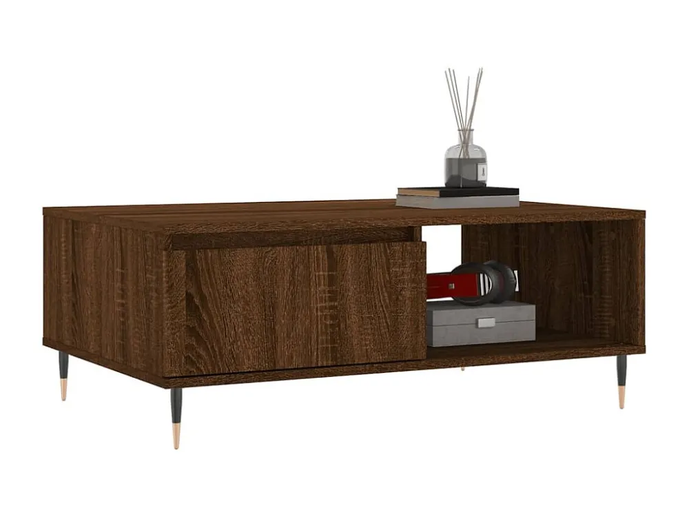 Mesa de centro 90x60x35 cm derivados madeira carvalho castanho