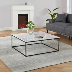 Mesa de centro ARETHA de Pascal Morabito - Mármore e metálico - Branco e preto