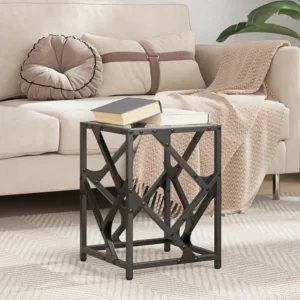 Mesa de centro com topo em vidro transparente 30x30x41 cm ço