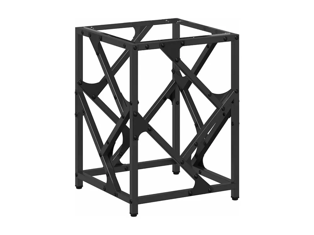 Mesa de centro com topo em vidro transparente 30x30x41 cm ço