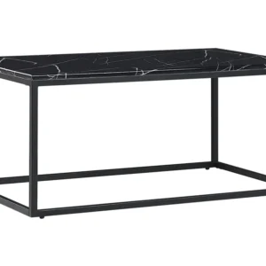 Mesa de centro efeito de mármore preto DELANO