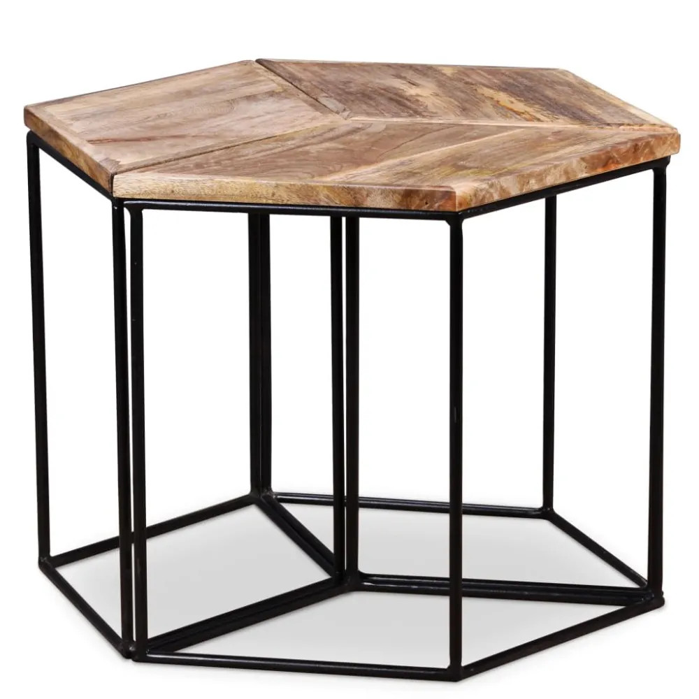 Mesa de centro madeira de mangueira maciç 56x48x40 cm