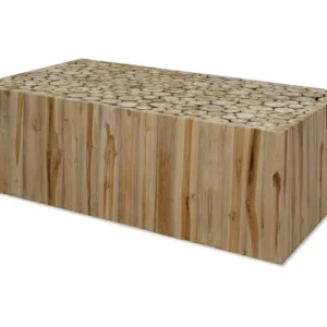 Mesa de centro em madeira de teca genuína 90x50x30 cm