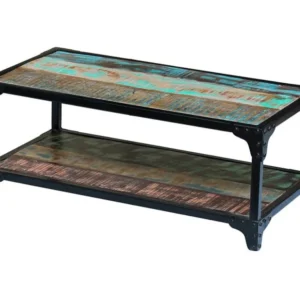 Mesa de centro sólida em madeira reciclada