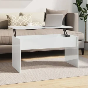 Mesa decentro102x50,5x52,5cm madeira processada branco luminoso