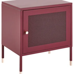 Mesh Door Steel Bedside Table Dark Rubro OSSETT