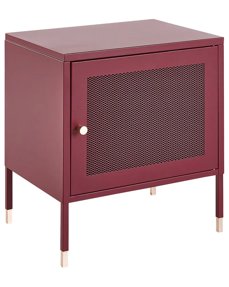Mesh Door Steel Bedside Table Dark Rubro OSSETT