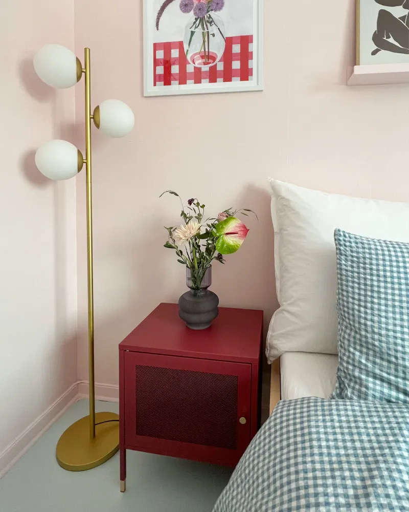 Mesh Door Steel Bedside Table Dark Rubro OSSETT