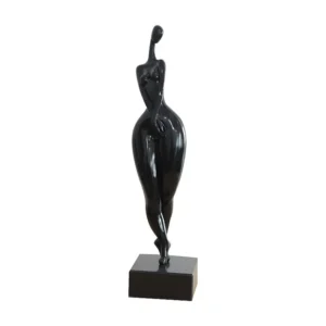 Grande estátua MADISON - C 12 x  50 cm - Resina e mármore preto