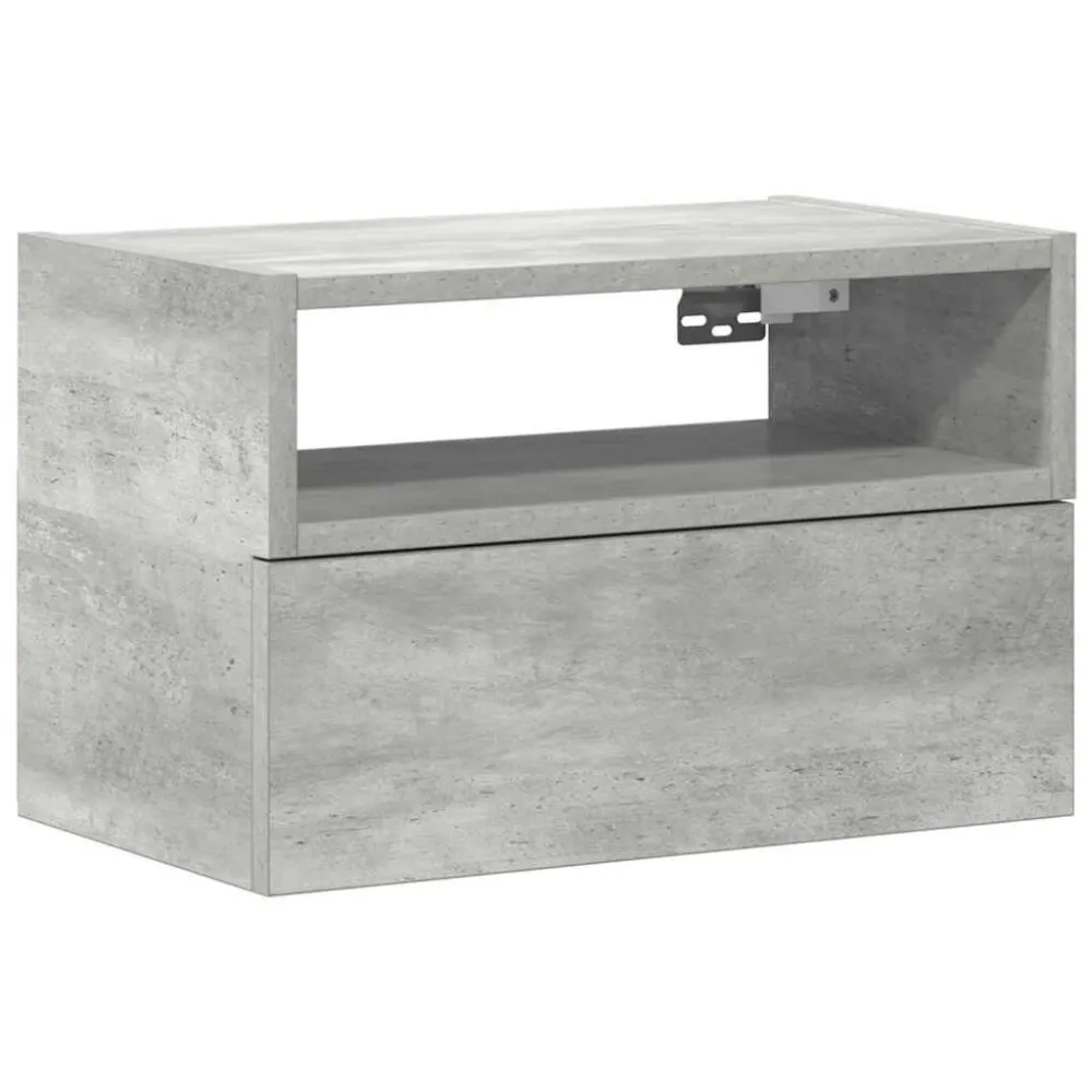Mesa de cabeceira de parede 45x26x28,5 cm cinzento cimento