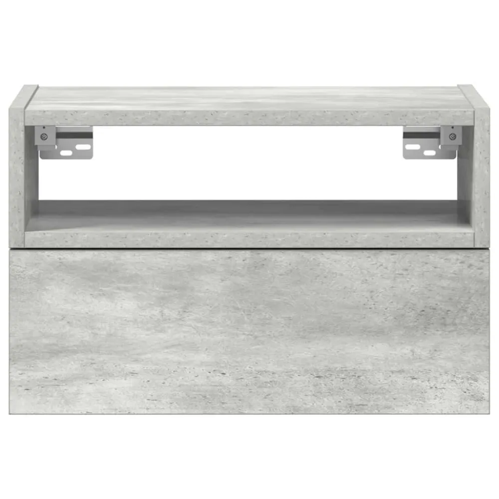 Mesa de cabeceira de parede 45x26x28,5 cm cinzento cimento
