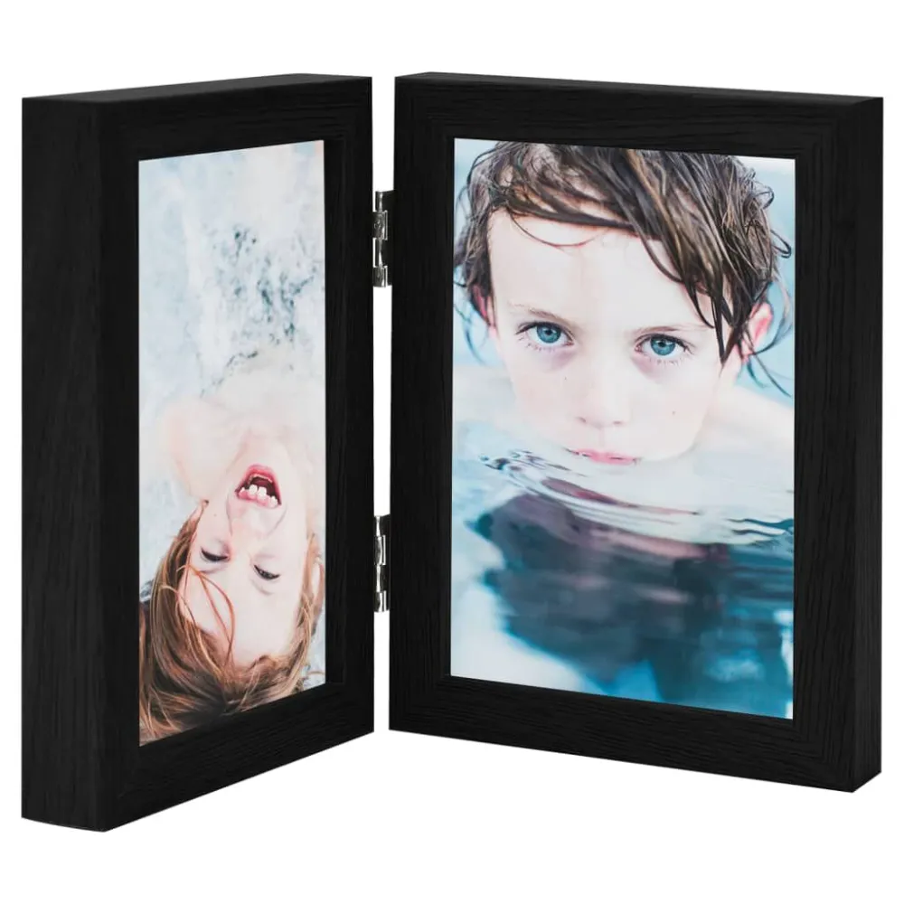 Moldura Digital Moldura com duas dobras 2x(10x15 cm) preto