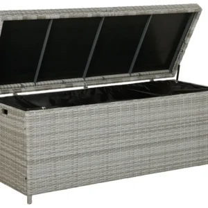 PE Rattan Storage Box 158 x 63 cm Grey MODENA