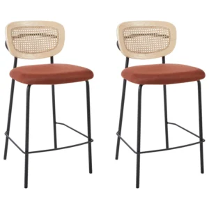 Bar Chair Set 2 Fabric Laranja MAYETTA