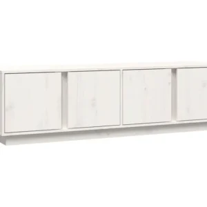 Aparador com Portas Móvel de TV 140x40x40 cm madeira de pinho maciç branco