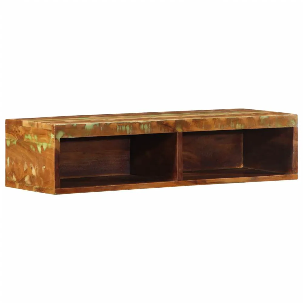 Armário de TV para parede 80x30x19 cm madeira recuperada maciç