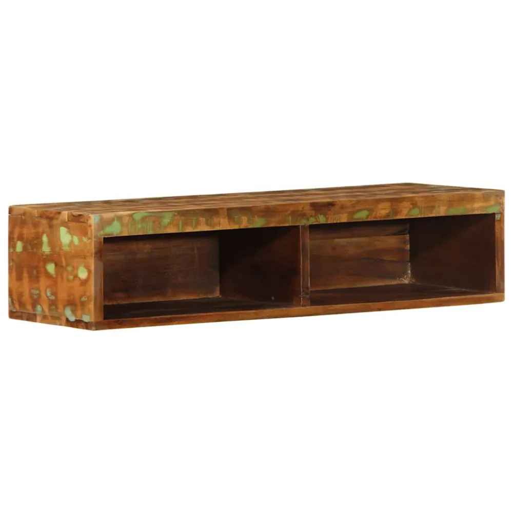 Armário de TV para parede 80x30x19 cm madeira recuperada maciç
