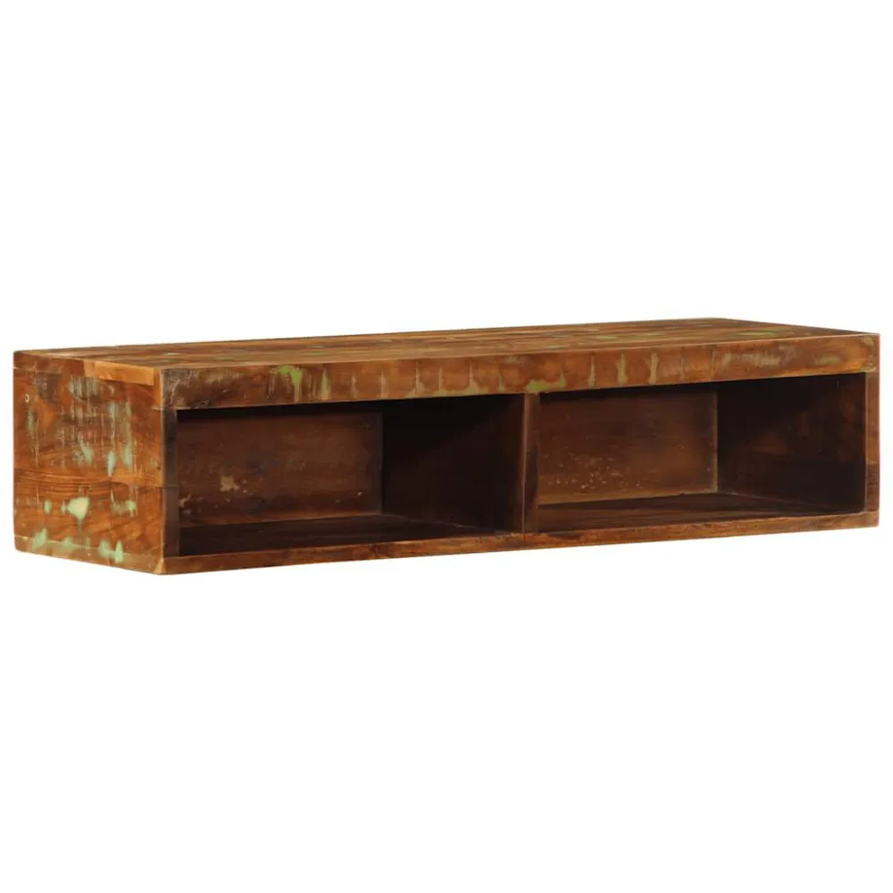 Armário de TV para parede 80x30x19 cm madeira recuperada maciç