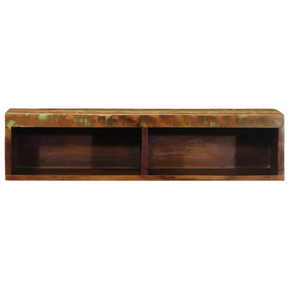 Armário de TV para parede 80x30x19 cm madeira recuperada maciç