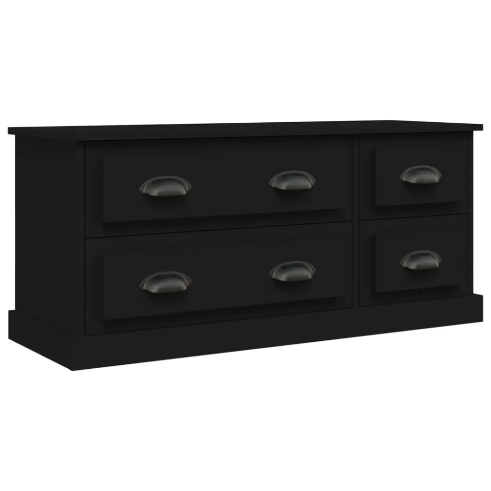 Design Premium Móvel de TV 100x35,5x45 cm derivados de madeira preto