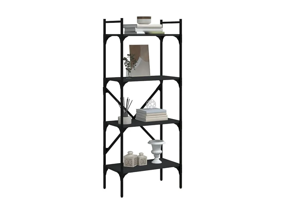 Estante com 4 prateleiras 56x31,5x138,5 cm deriv. madeira preto
